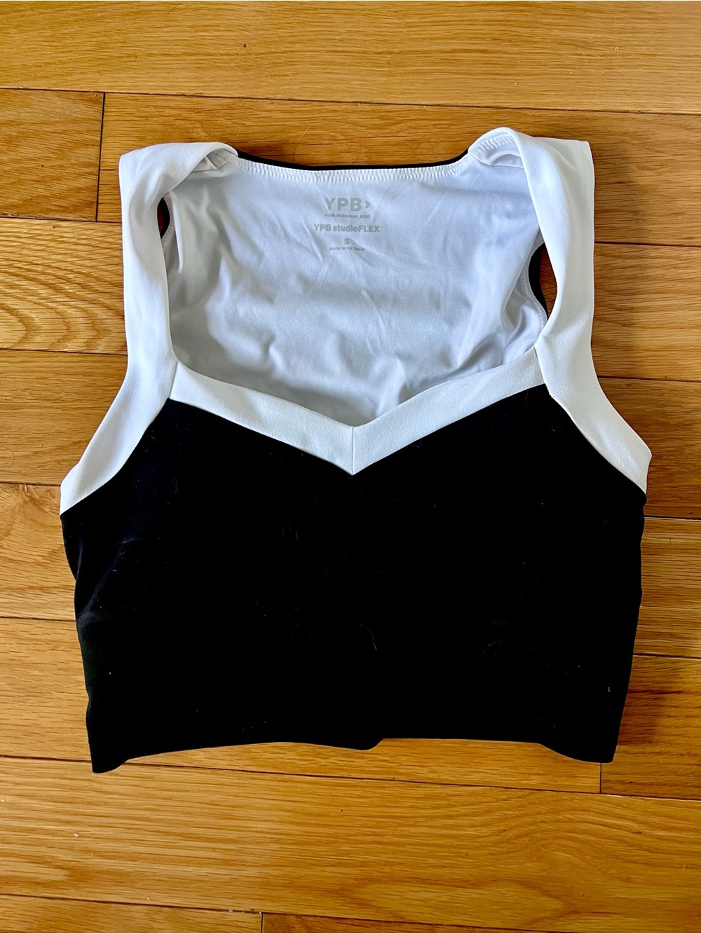 YPB from Abercrombie & Fitch Black & White Cropped Bra Top